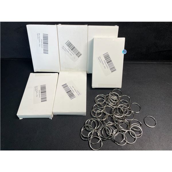 6 Boxes of Key Rings/Split Metal Keychain Rings (50pcs Per Box) 1" Size - New