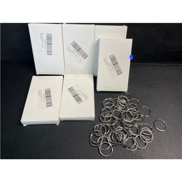 6 Boxes of Key Rings/Split Metal Keychain Rings (50pcs Per Box) 1" Size - New