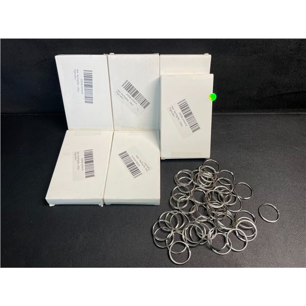 6 Boxes of Key Rings/Split Metal Keychain Rings (50pcs Per Box) 1" Size - New