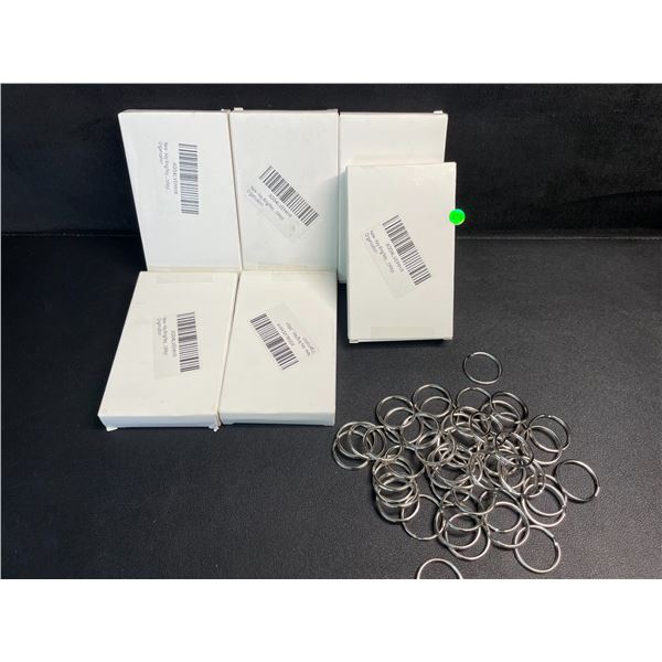 6 Boxes of Key Rings/Split Metal Keychain Rings (50pcs Per Box) 1" Size - New