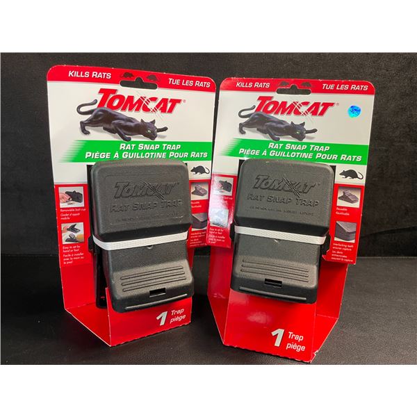 Lot of 2 TomCat Rat Snap Traps - Easy Set, Reusable, No-Touch Disposal Rodent Control - New