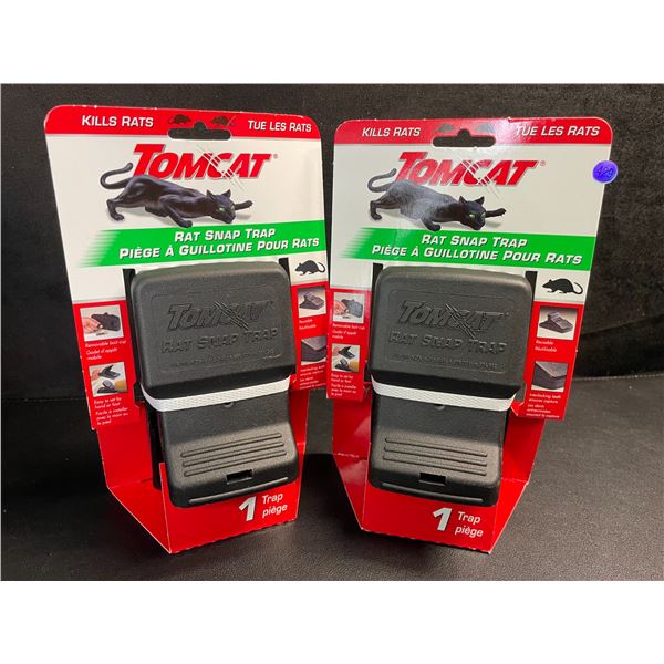 Lot of 2 TomCat Rat Snap Traps - Easy Set, Reusable, No-Touch Disposal Rodent Control - New