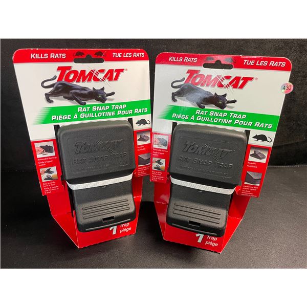Lot of 2 TomCat Rat Snap Traps - Easy Set, Reusable, No-Touch Disposal Rodent Control - New