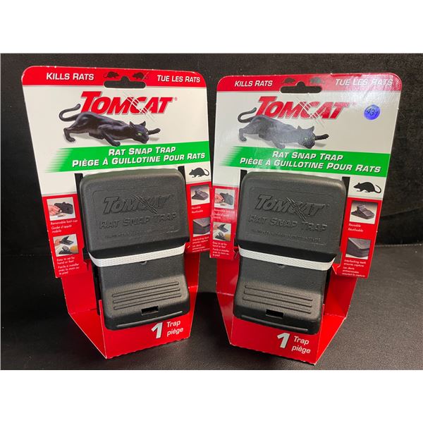 Lot of 2 TomCat Rat Snap Traps - Easy Set, Reusable, No-Touch Disposal Rodent Control - New