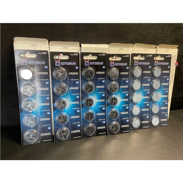 6 Packs (30PCS/Batteries) Kitosun CR2032 Lithium Coin Cell Batteries - New