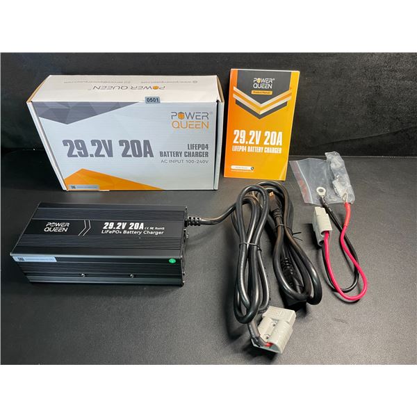 PowerQueen 29.2V 20A Lithium LiFePO4 Battery Charger - AC Input 100-240V - BRAND NEW!