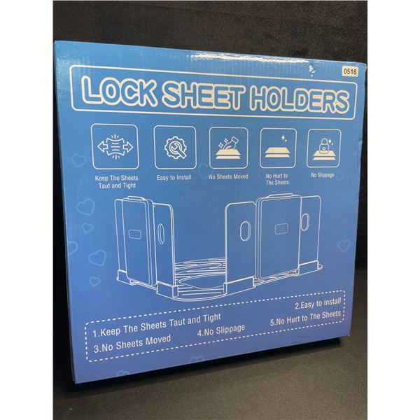 Locking Bed Sheet Holders - Keeps Bed Sheets Tight/Secure; Easy to Install - New!