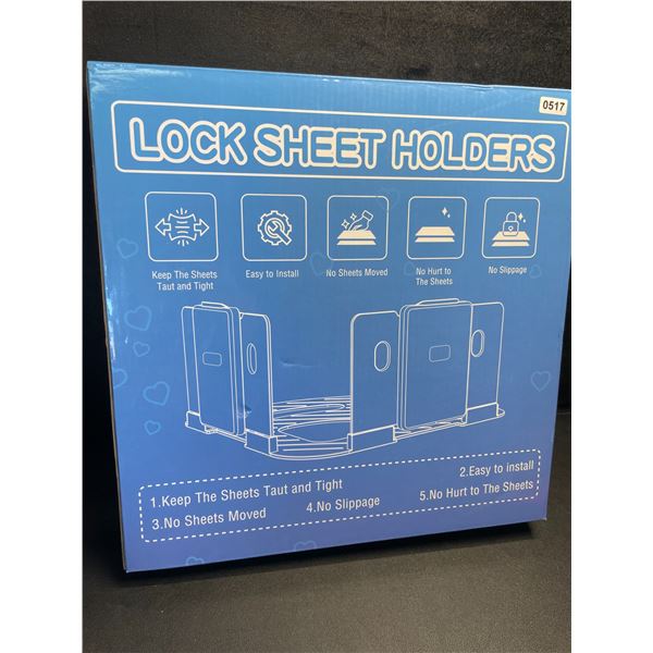 Locking Bed Sheet Holders - Keeps Bed Sheets Tight/Secure; Easy to Install - New!