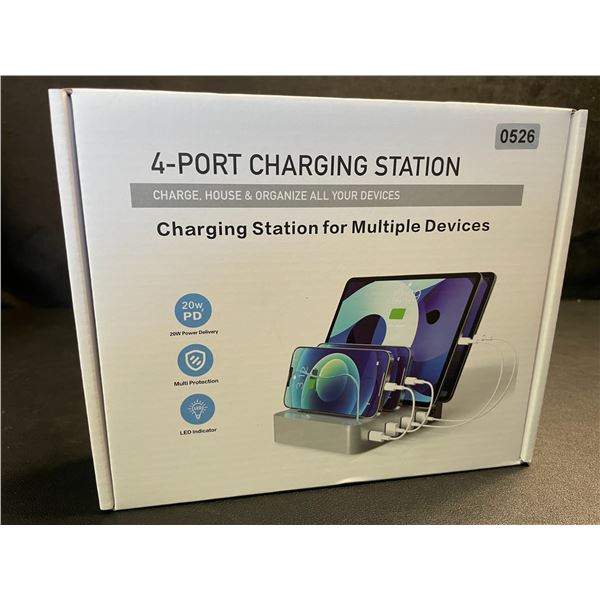4-Port Charging Station for Charging Multiple Devices - 20W PD, LED Indicator - Brand New!