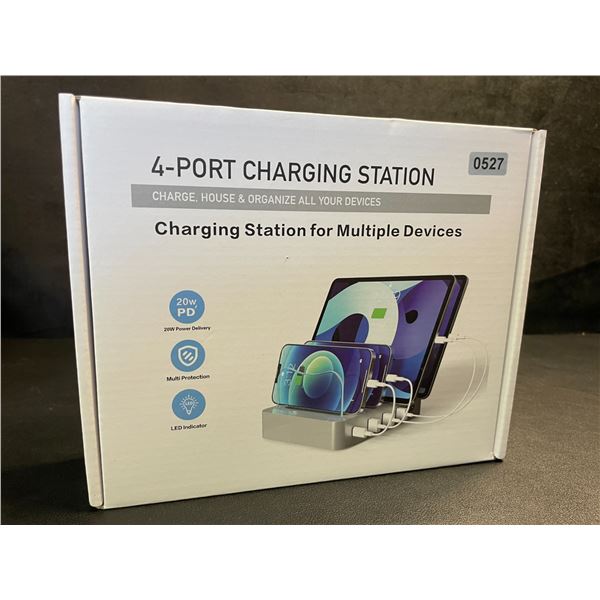 4-Port Charging Station for Charging Multiple Devices - 20W PD, LED Indicator - Brand New!