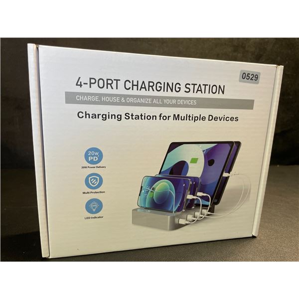 4-Port Charging Station for Charging Multiple Devices - 20W PD, LED Indicator - Brand New!