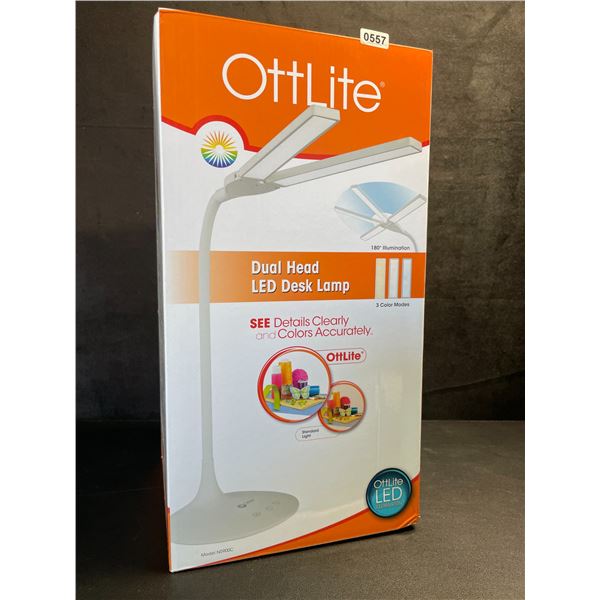 OttLite Dual Head 26" LED Desk Lamp; 3 Color Modes; High-Contrast/Low-Glare - New in Box!