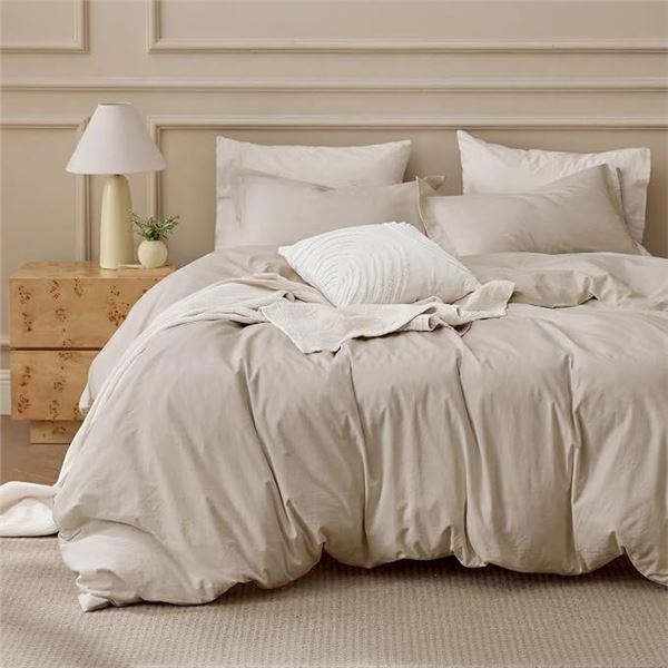 Bedsure GentleSoft Tech 3PC King Size Duvet Cover Set (104" x 90") For All-Seasons - New