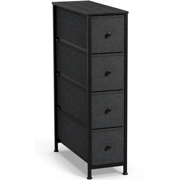 4-Drawer Narrow Nightstand/Fabric Dresser for Home/Bedroom - New in Box (Assembly Req'd)