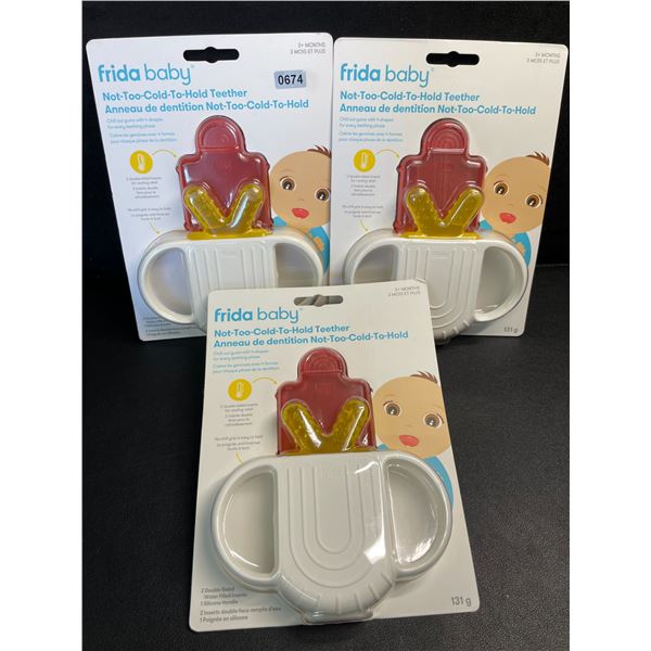 Lot of 3 Frida Baby Not-Too-Cold-To-Hold Teethers (For 3+ Months) Freezable Teethers - New Sealed