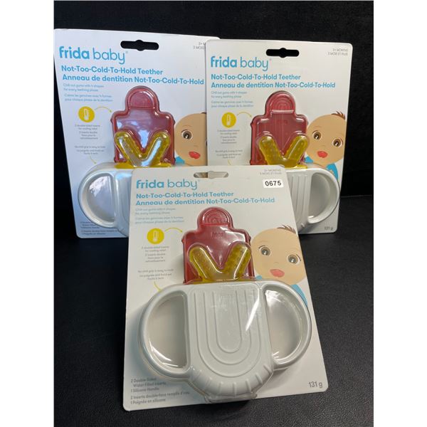 Lot of 3 Frida Baby Not-Too-Cold-To-Hold Teethers (For 3+ Months) Freezable Teethers - New Sealed