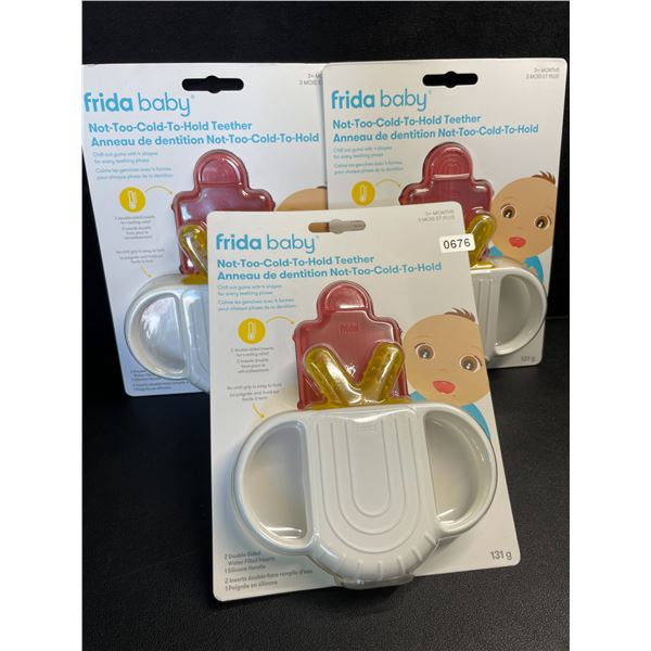 Lot of 3 Frida Baby Not-Too-Cold-To-Hold Teethers (For 3+ Months) Freezable Teethers - New Sealed