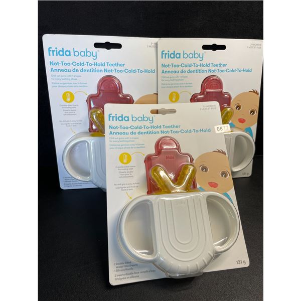 Lot of 3 Frida Baby Not-Too-Cold-To-Hold Teethers (For 3+ Months) Freezable Teethers - New Sealed