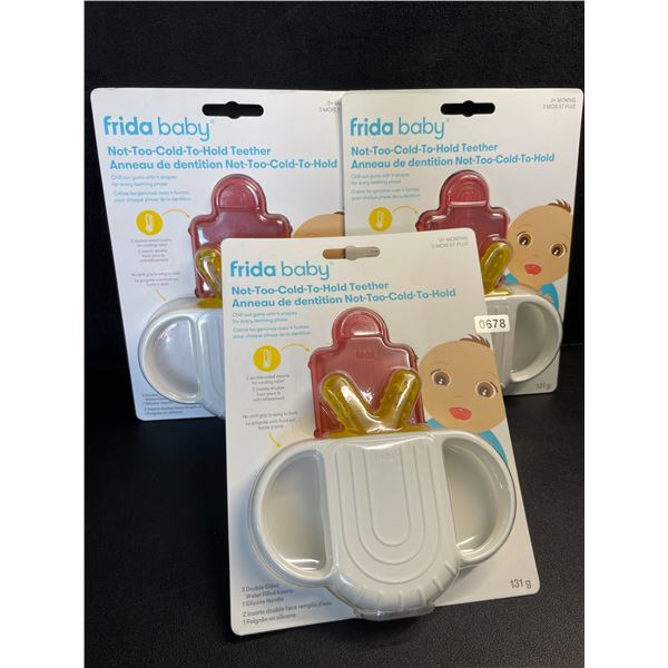 Lot of 3 Frida Baby Not-Too-Cold-To-Hold Teethers (For 3+ Months) Freezable Teethers - New Sealed