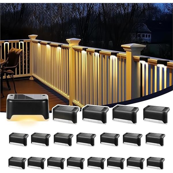 20-Pack Box of Solar Step Lights for Outdoors (Warm White) Waterproof LED Step Lights - New!
