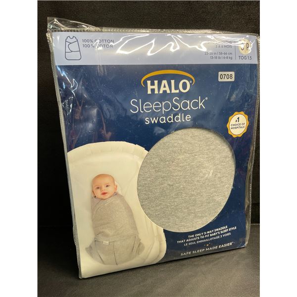 HALO Baby SleepSack Swaddle (Size S - Fits 3-6 Months) Grey - TOG 1.5 - Brand New!