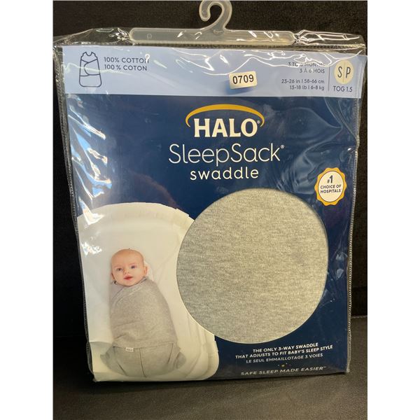 HALO Baby SleepSack Swaddle (Size S - Fits 3-6 Months) Grey - TOG 1.5 - Brand New!