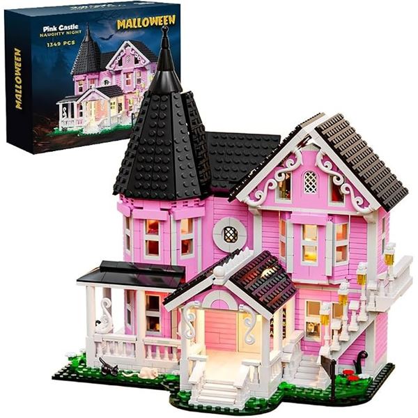 Voxifyx 1349PCS Pink Palace Haunted House Lego-Style Toy Building Block Set - New Sealed/Dmg Box