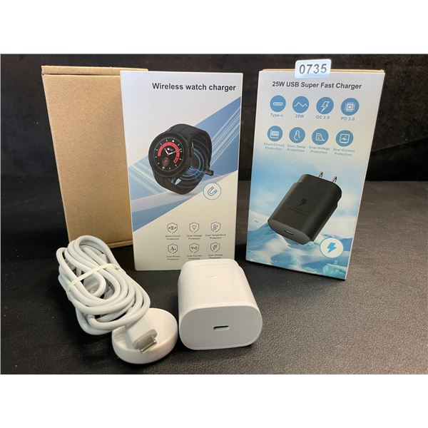 Lot of 2 Multifunctional Watch & Phone Charging Sets; Charges Watch & USB-C Phones at Same Time!