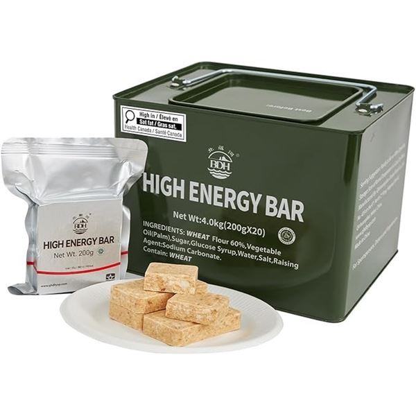 BDH High Energy Bar Emergency Food Preparedness Kit (Long Shelf-Life) Large 4kg Tin/20 Bags - New