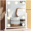 Image 1 : Hollywood Vanity Mirror With 9 Lights - 3 Color Modes, Touch Control, Tabletop Makeup Mirror - New