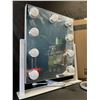 Image 9 : Hollywood Vanity Mirror With 9 Lights - 3 Color Modes, Touch Control, Tabletop Makeup Mirror - New