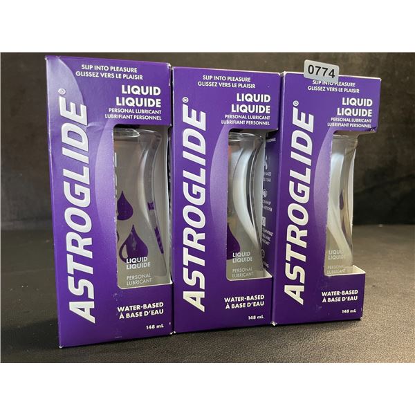 3 Boxes of ASTROGLIDE Water-Based Personal Lubricant/Lubes (148ml Each) - New Sealed