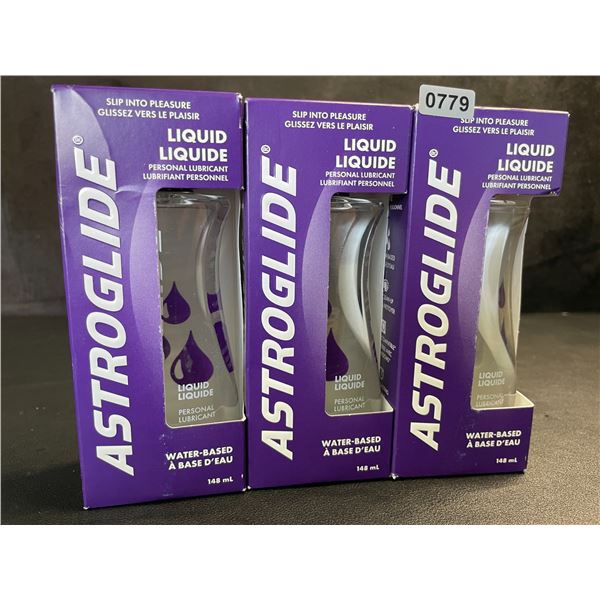 3 Boxes of ASTROGLIDE Water-Based Personal Lubricant/Lubes (148ml Each) - New Sealed