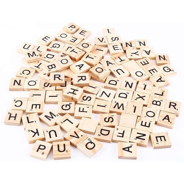 100PCS Scrabble Tiles/Wood Letter Tiles for Scrabble Board Game/Crafts etc. - New