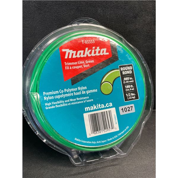 Makita Trimmer Line, Green (180FT) Round, .080 in. 1/2lbs Trimmer Line - New