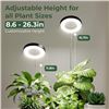 Image 3 : Bamworld Telescoping LED Plant Grow Light for Indoor Plants; 8W LED Halo Design, Full Spectrum - New