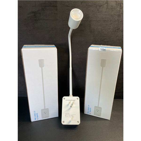 Lot of 2 Plug-In Flexible/Long Ultra-Bright LED Lights w/ USB-C/A Port + Socket (White) New