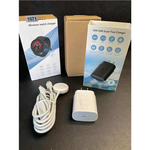 2 25W Fast-Charge Watch & Phone Charging Sets; Charges Watch & USB-C Phones at Same Time!
