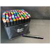 Image 1 : 100PCS Dual-Tip Artist Markers Set - Multi-Color Alcohol Markers for Drawing/Sketching - NEW