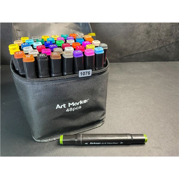 48PCS Dual-Tip Artist Markers Set - Multi-Color Alcohol Markers for Drawing/Sketching - NEW