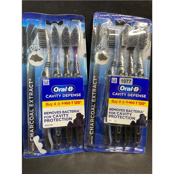 2 Packs Oral-B Cavity Defense Toothbrushes w/ Charcoal Extract (8 Brushes Total) New Sealed