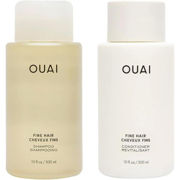 OUAI Fine Hair Shampoo and Conditioner Set (300ml) Made w/ Keratin, Shea Butter, etc. New