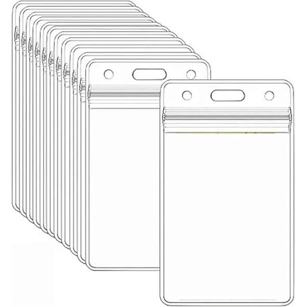 5 Boxes/80pcs Each Clear Plastic Badge Holders/ID Card Holders - New!
