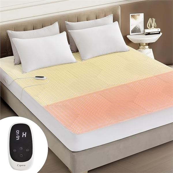 Caperia Quilted WarmTech Heated Mattress Pad (Full Size 54" x 75") Waterproof, 9 Heat Settings - NEW