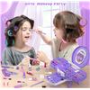 Image 3 : 57PC Kids Makeup Set for Girls (Purple) Compact/Cute Makeup Kit with Various Cosmetics - New!
