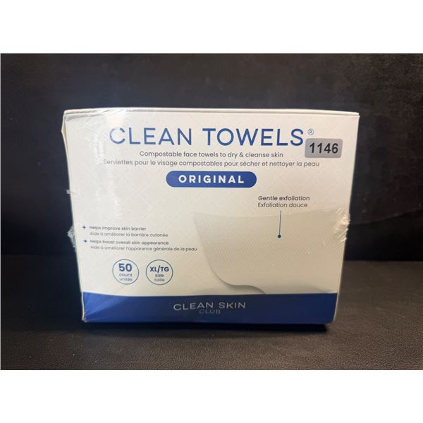 Box of 50 Original Clean Towels for Gentle Exfoliation and Cleaning - New