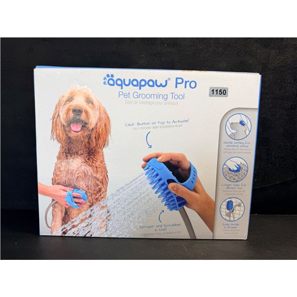 Aquapaw Pro Pet Grooming Tool - Sprayer and Scrubber Tool in One with Hose & Shower Attachment - New