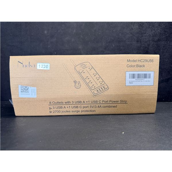 Nuetsa 8 110V Standard Outlets + 3 USBA and 1 USBC Outlets - New