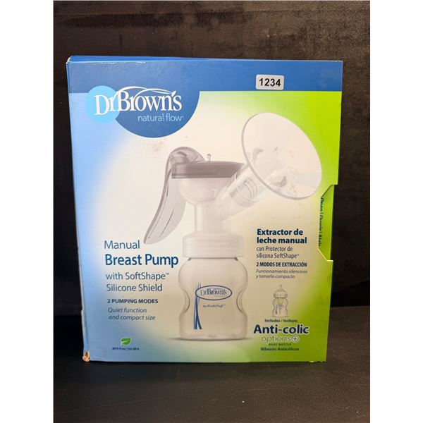 Dr Browns Manual Breast Pump with Soft Shape Silicone Shield - New