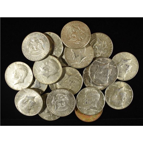 (20) 40% SILVER KENNEDY HALF DOLLARS